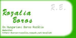 rozalia boros business card